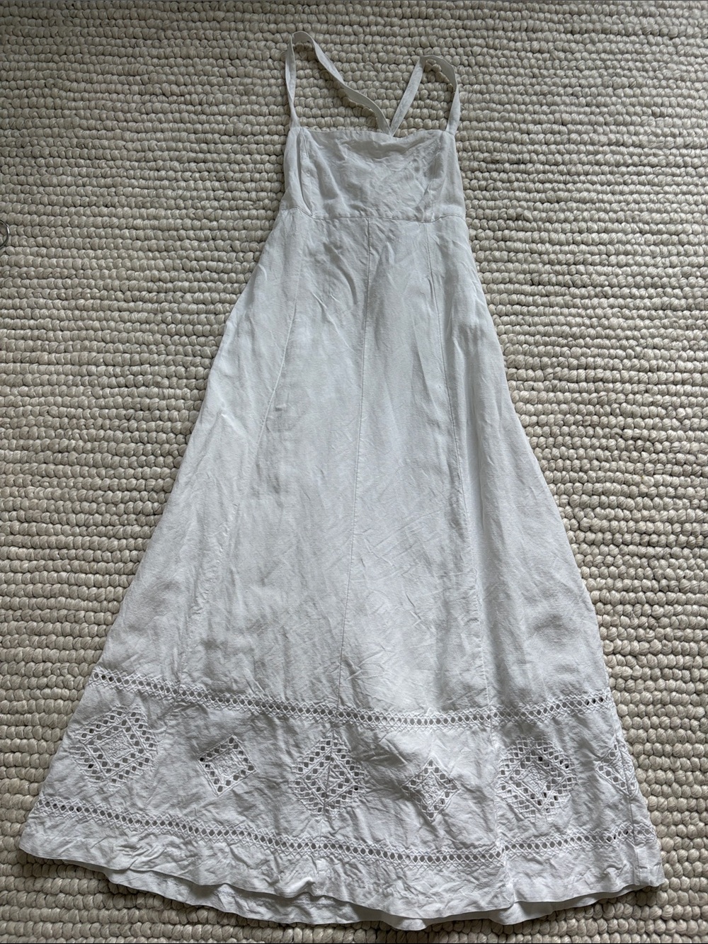 Madewell White Eyelet Hem Cotton Sundress